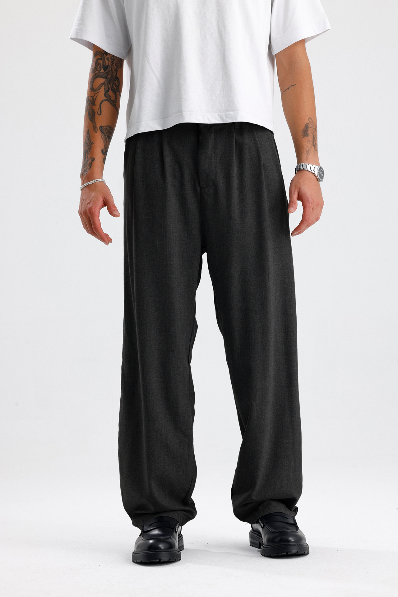 Baggy Fit Pileli Kumaş Pantolon