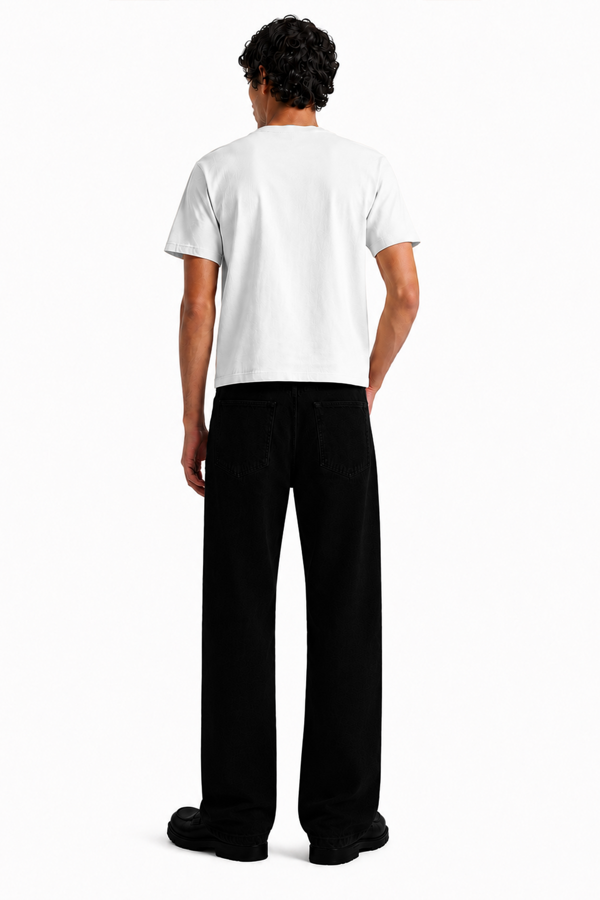Relaxed Fit Düz Siyah Kot Pantolon