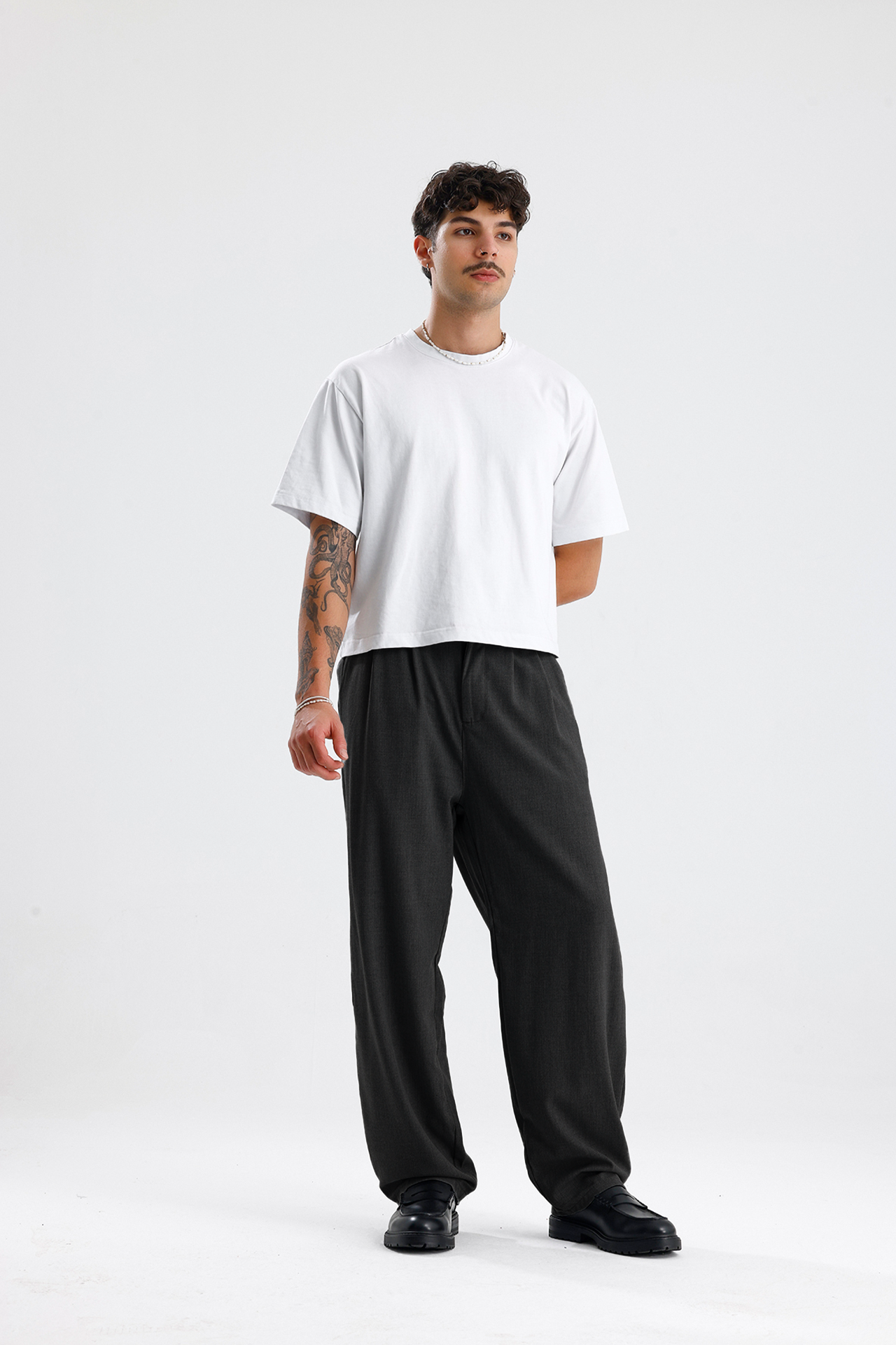 Baggy Fit Pileli Kumaş Pantolon