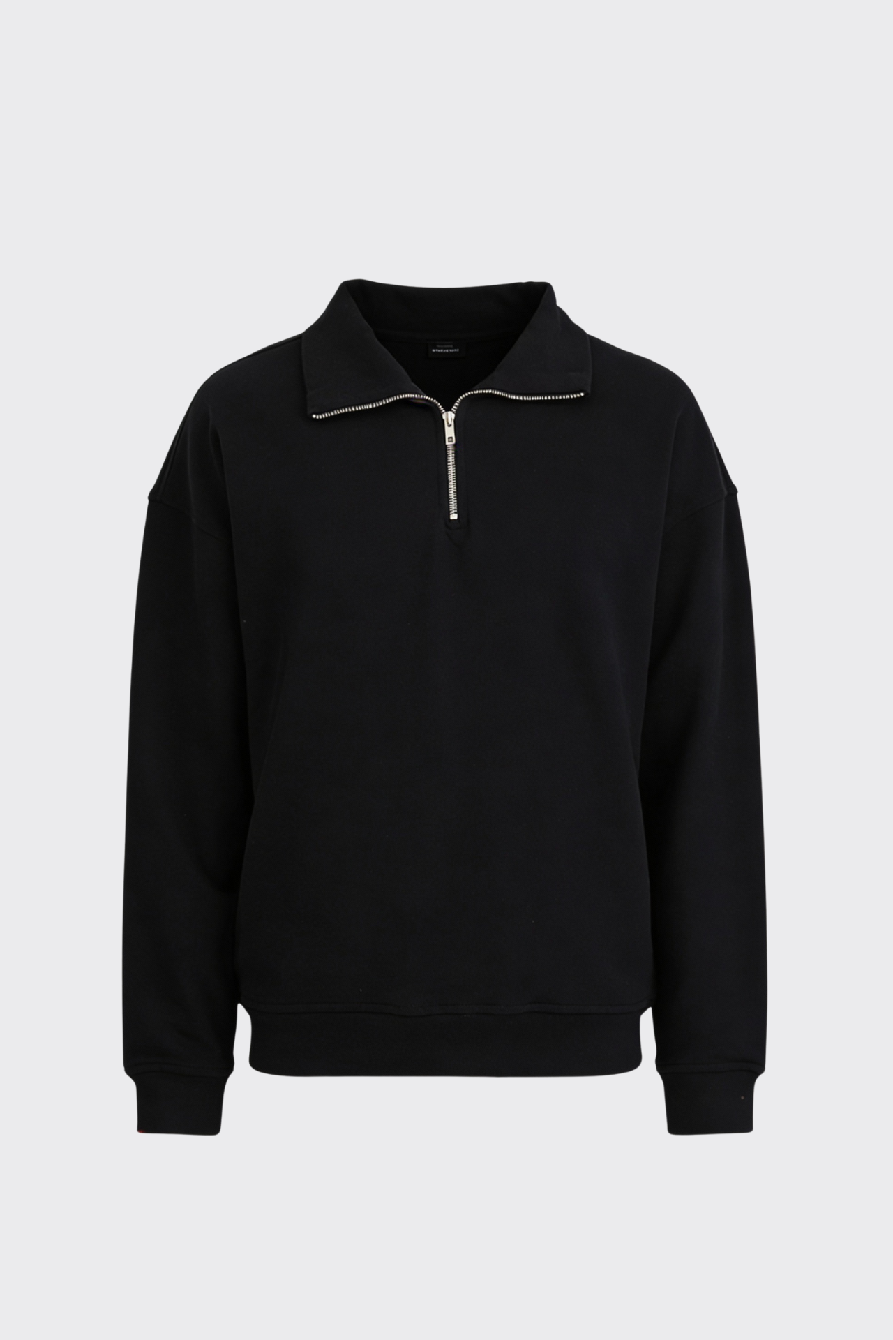 Basic Fermuarlı Yaka Sweatshirt