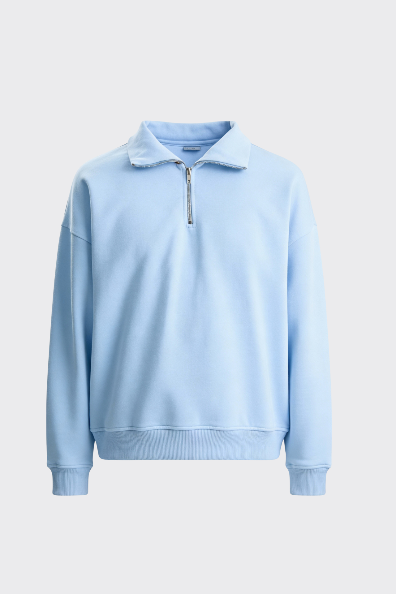 Basic Fermuarlı Yaka Sweatshirt
