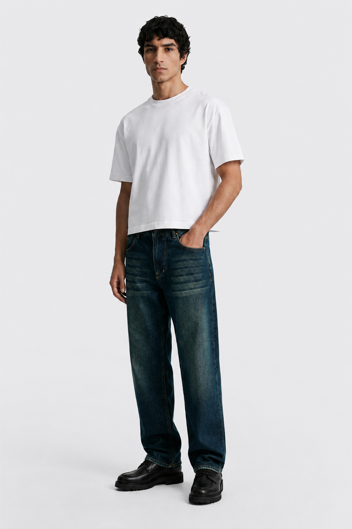 Relaxed Fit Retro Yeşil Kot Pantolon