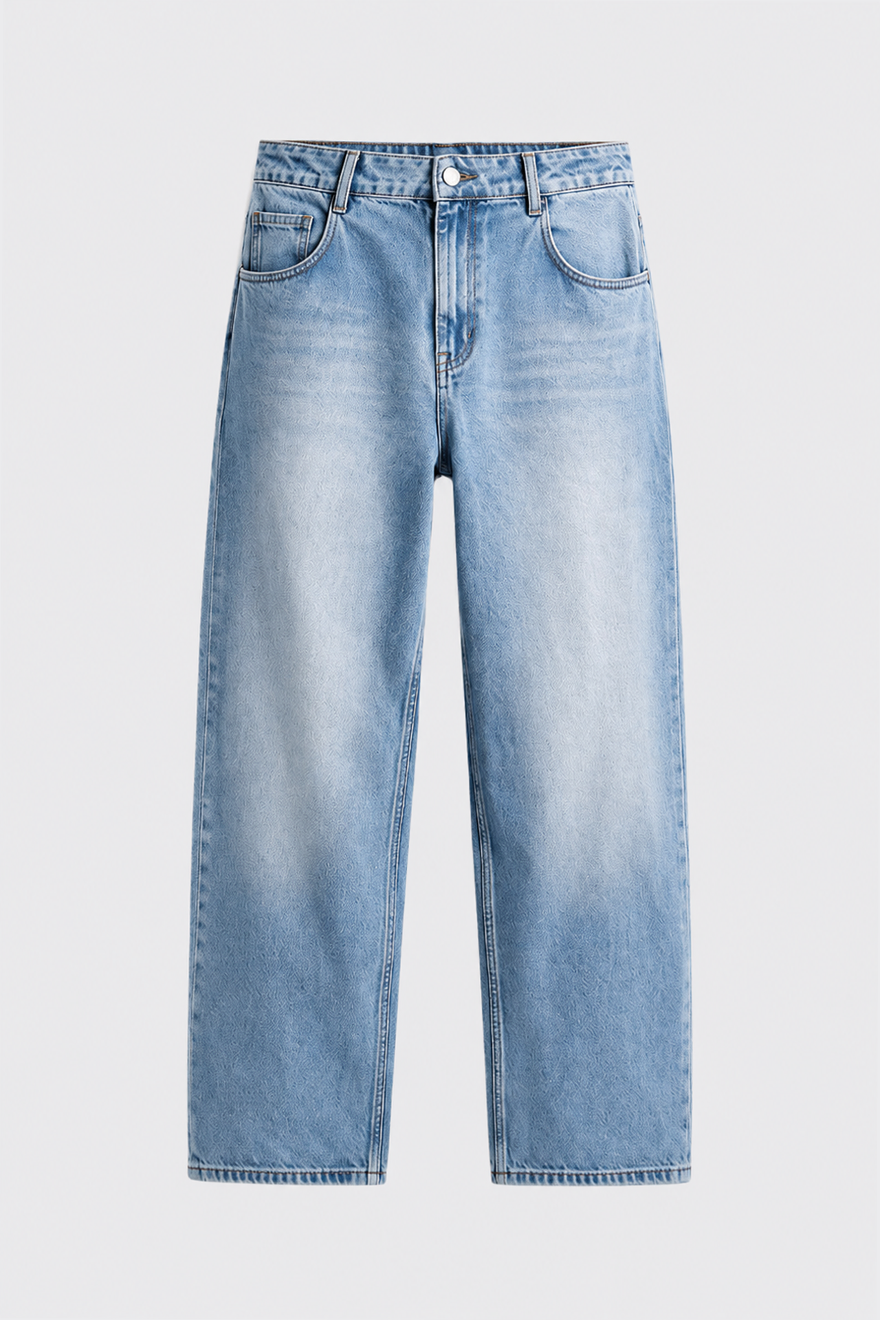 Relaxed Fit Buz Mavi Kot Pantolon