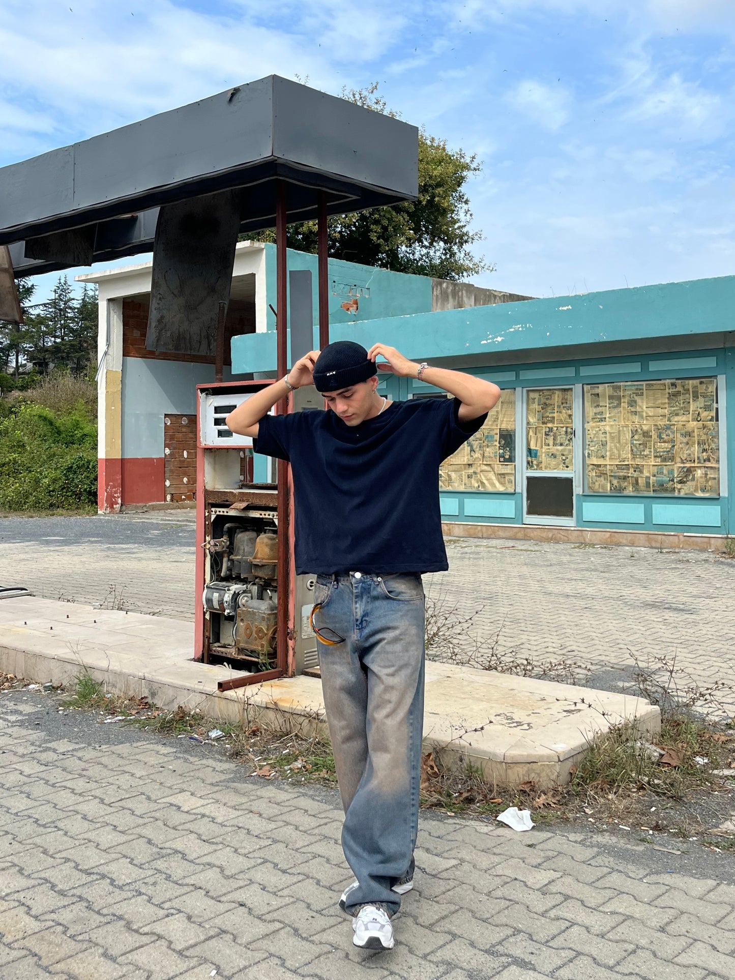 Alux Kahve Detay Baggy Kot Pantolon