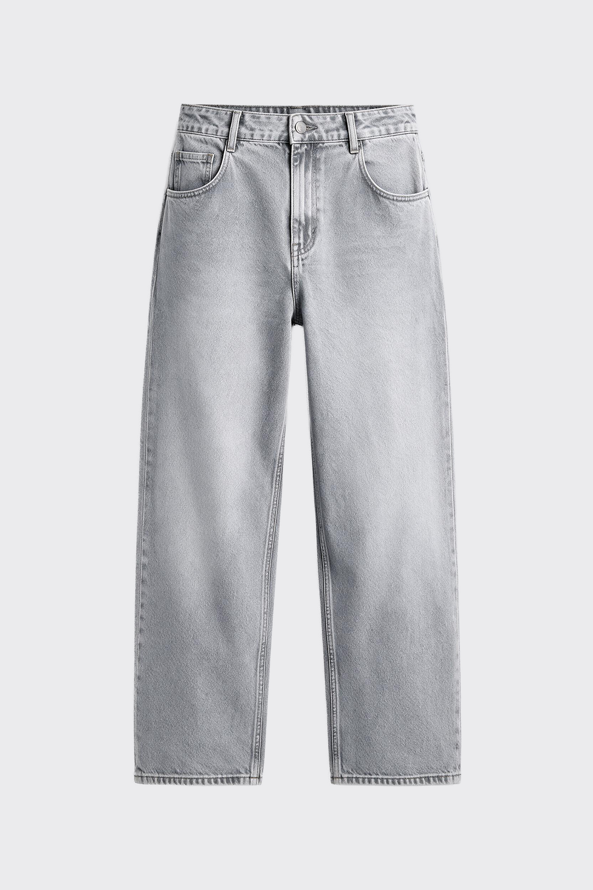 Relaxed Fit Açık Gri Kot Pantolon