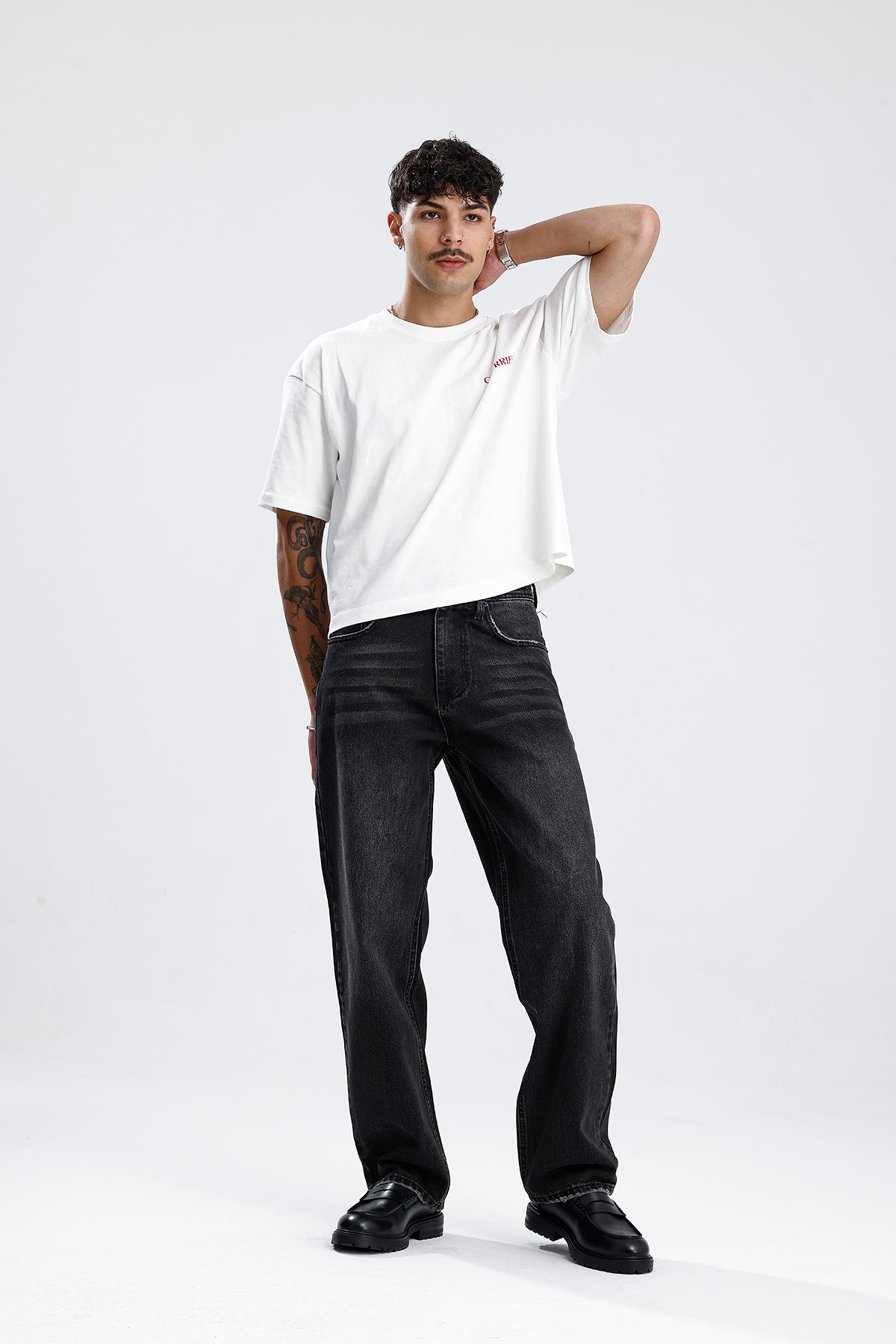 Relaxed Fit Premium Yıkamalı Siyah Kot Pantolon