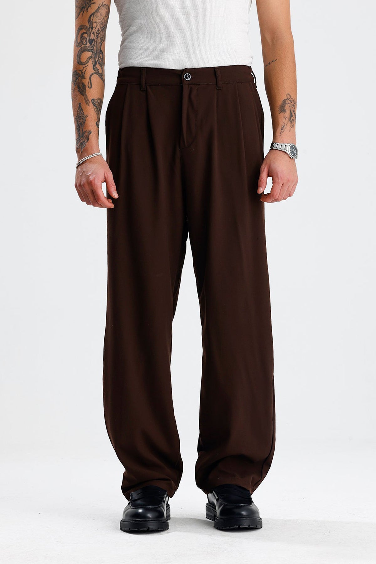 Baggy Fit Pileli Kumaş Pantolon