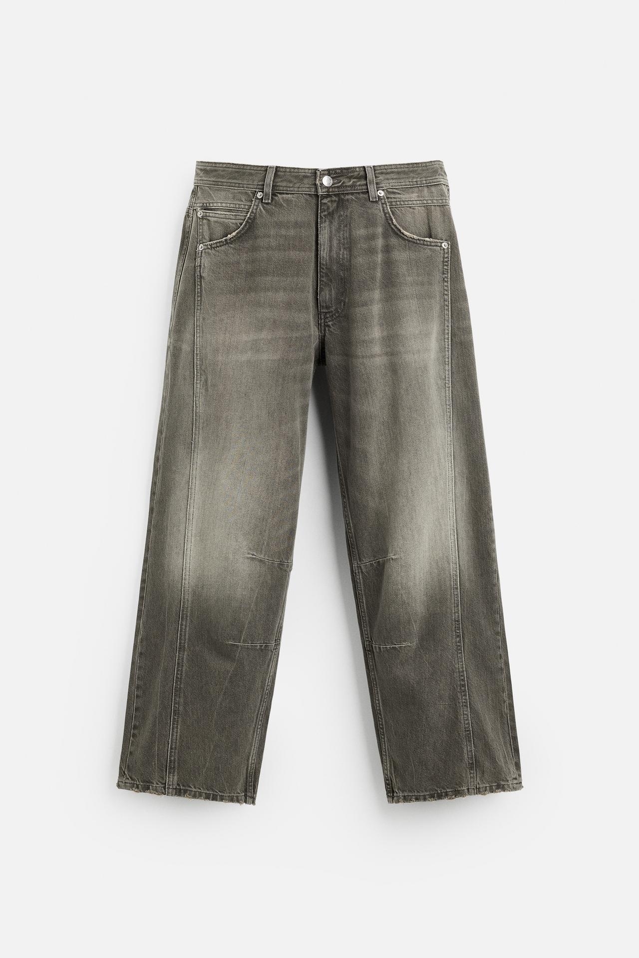 ATE Dikiş Detaylı Kahve Baggy Jean