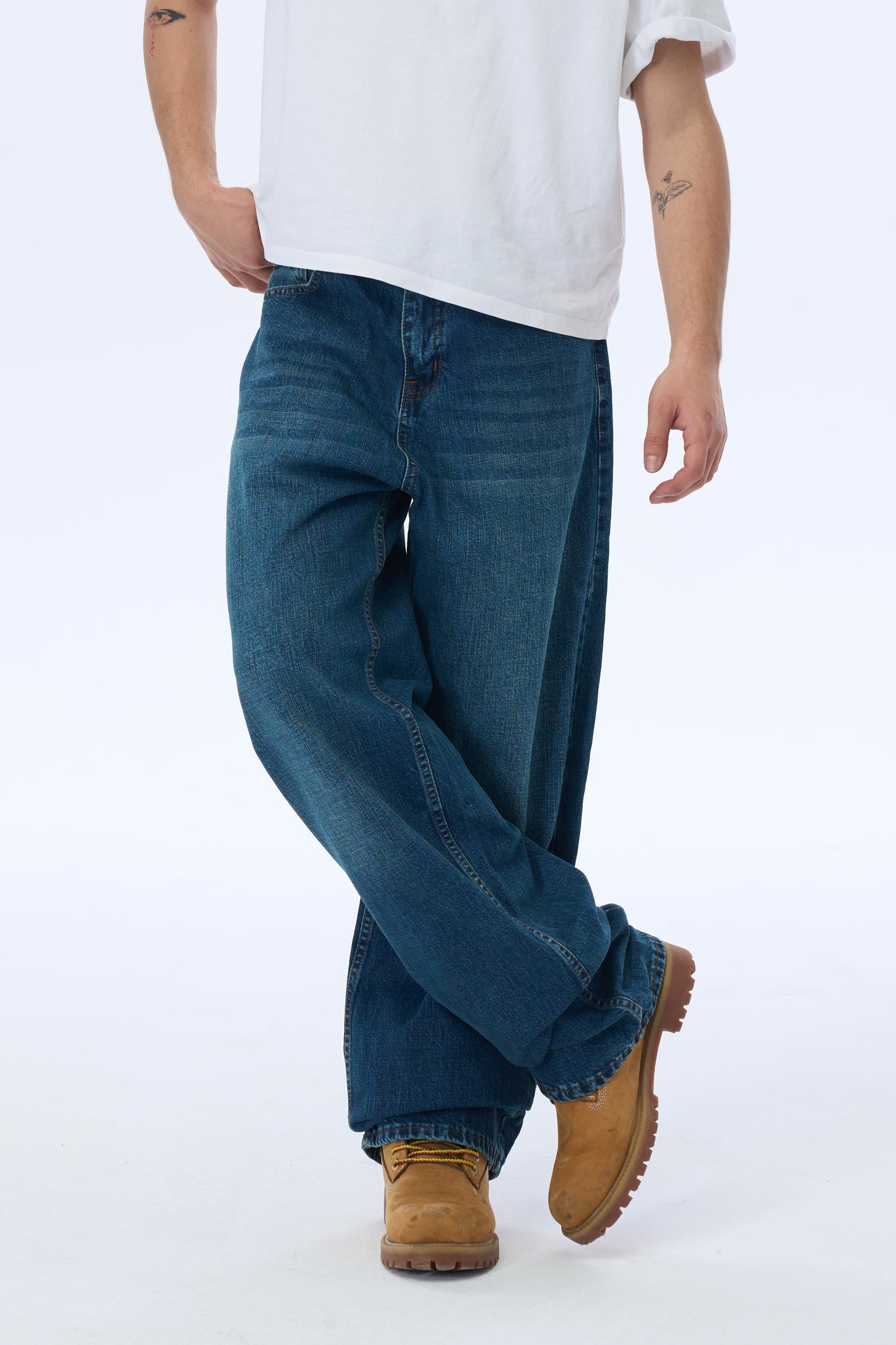 ATE Koyu Mavi Detay Baggy Pantolon