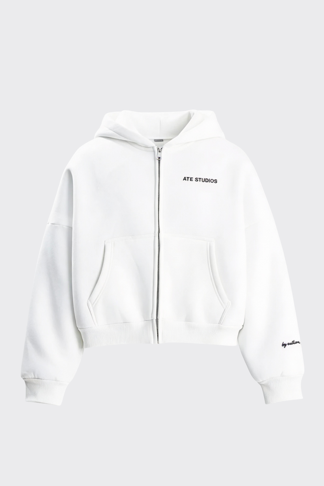 ATE STUDIOS Nakışlı Premium Boxy Fit Oversize Zip Hoodie
