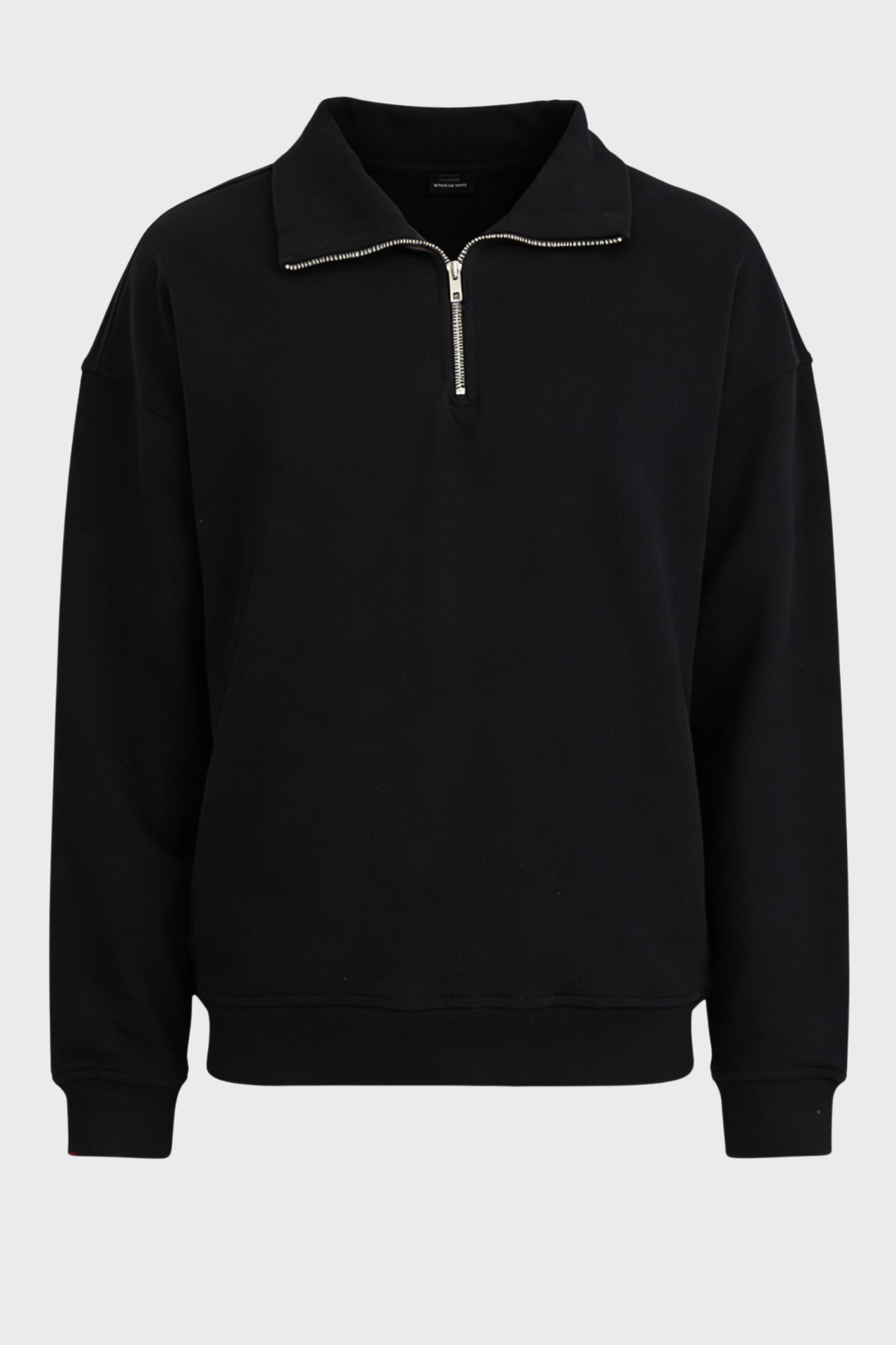 Basic Fermuarlı Yaka Sweatshirt