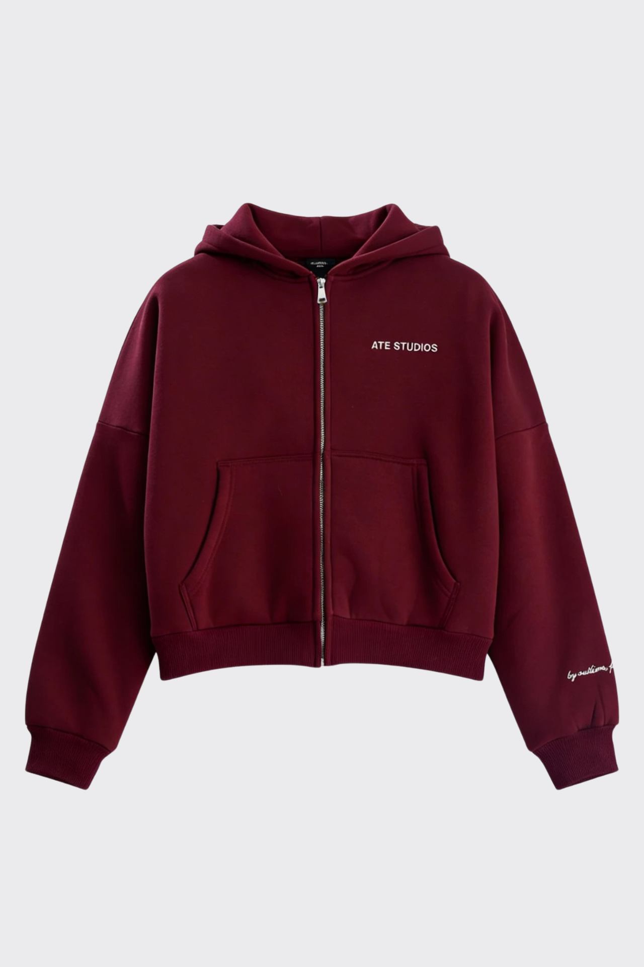 ATE STUDIOS Nakışlı Premium Boxy Fit Oversize Zip Hoodie