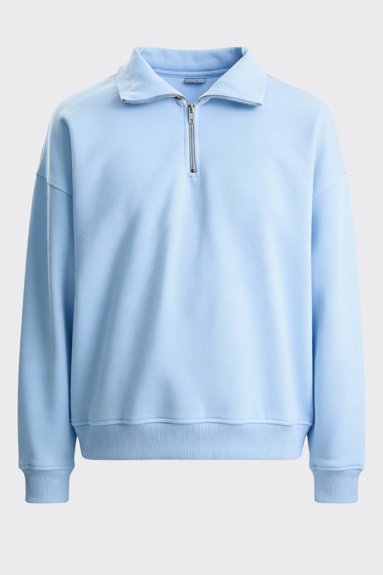 Basic Fermuarlı Yaka Sweatshirt