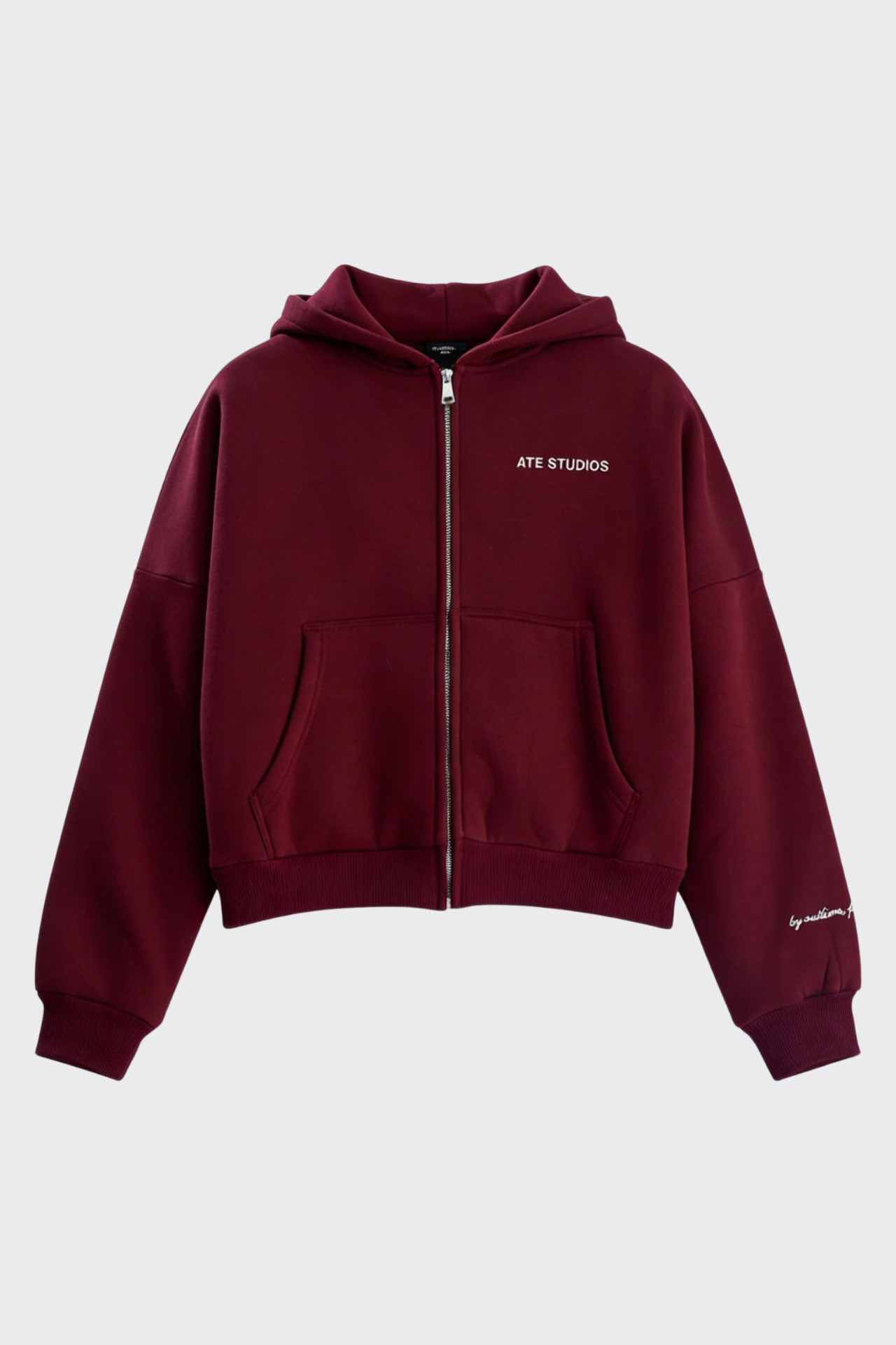 ATE STUDIOS Nakışlı Premium Boxy Fit Oversize Zip Hoodie
