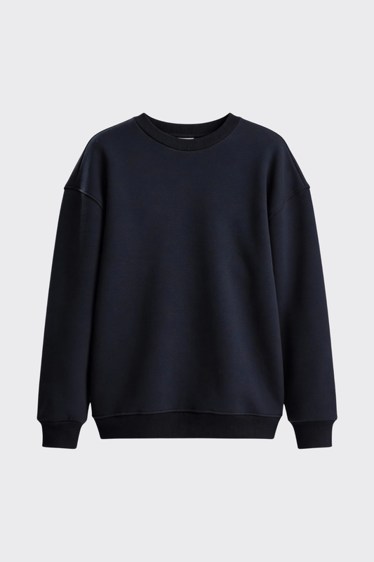 Basic Bisiklet Yaka Oversize Sweatshirt