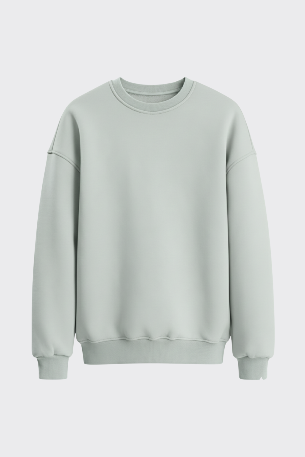 Basic Bisiklet Yaka Oversize Sweatshirt