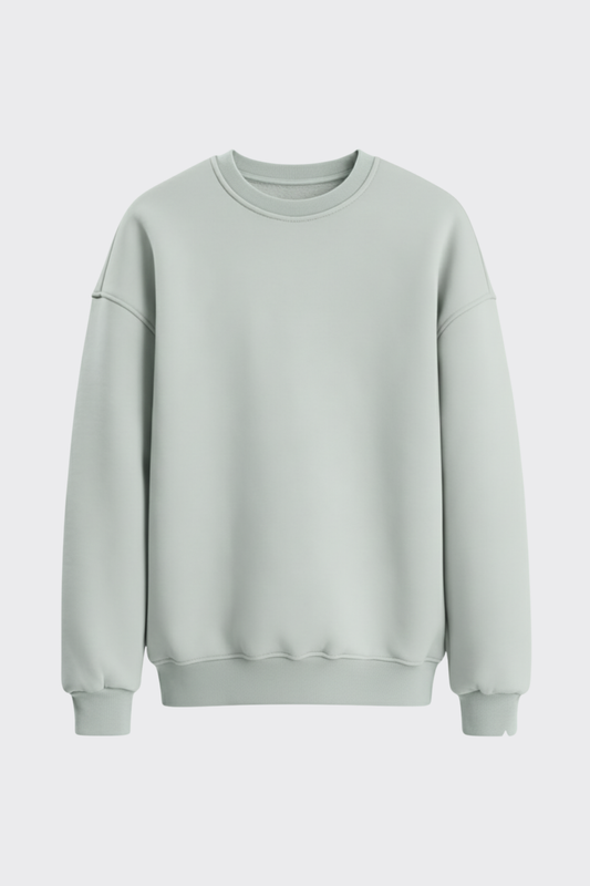 Basic Bisiklet Yaka Oversize Sweatshirt