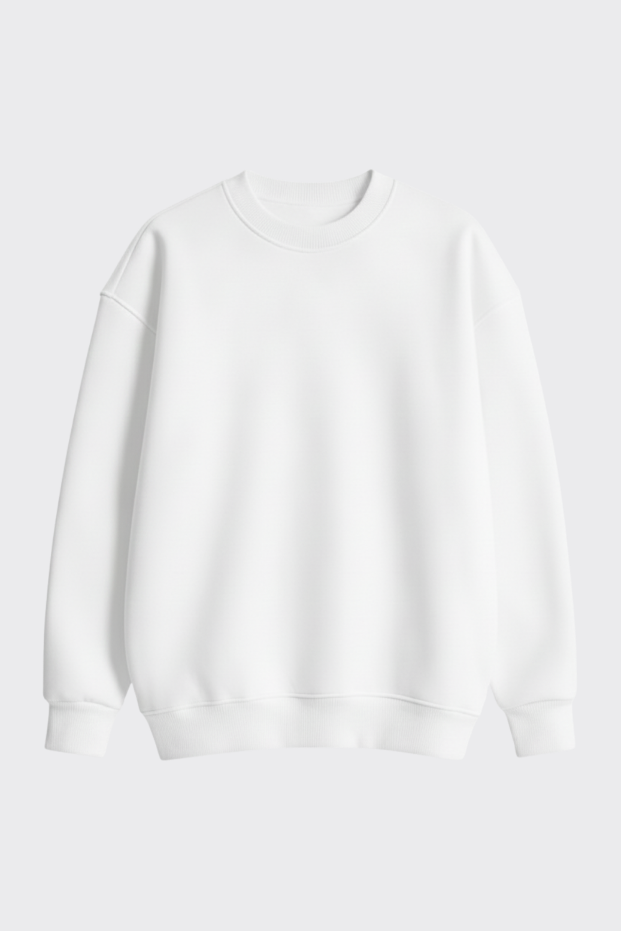 Basic Bisiklet Yaka Oversize Sweatshirt