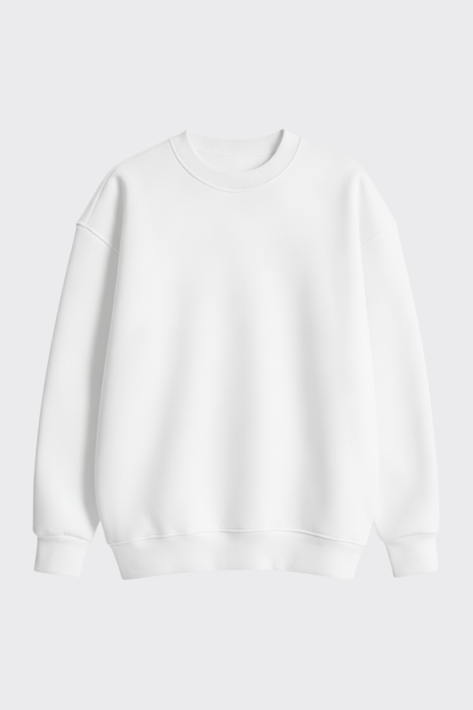 Basic Bisiklet Yaka Oversize Sweatshirt