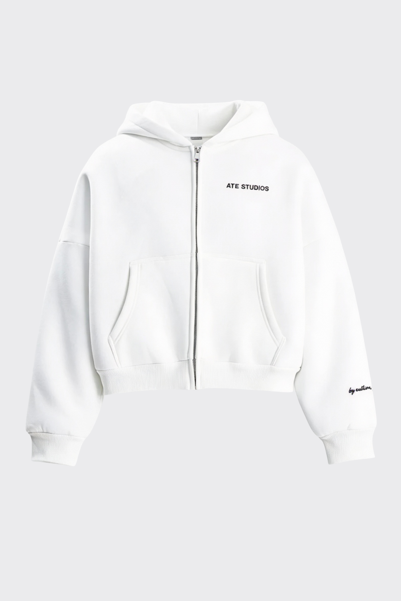 ATE STUDIOS Nakışlı Premium Boxy Fit Oversize Zip Hoodie