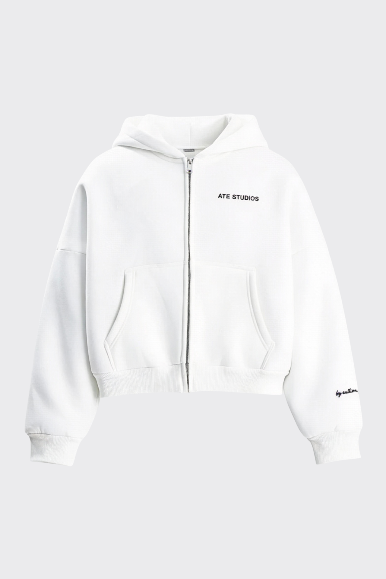 ATE STUDIOS Nakışlı Premium Boxy Fit Oversize Zip Hoodie