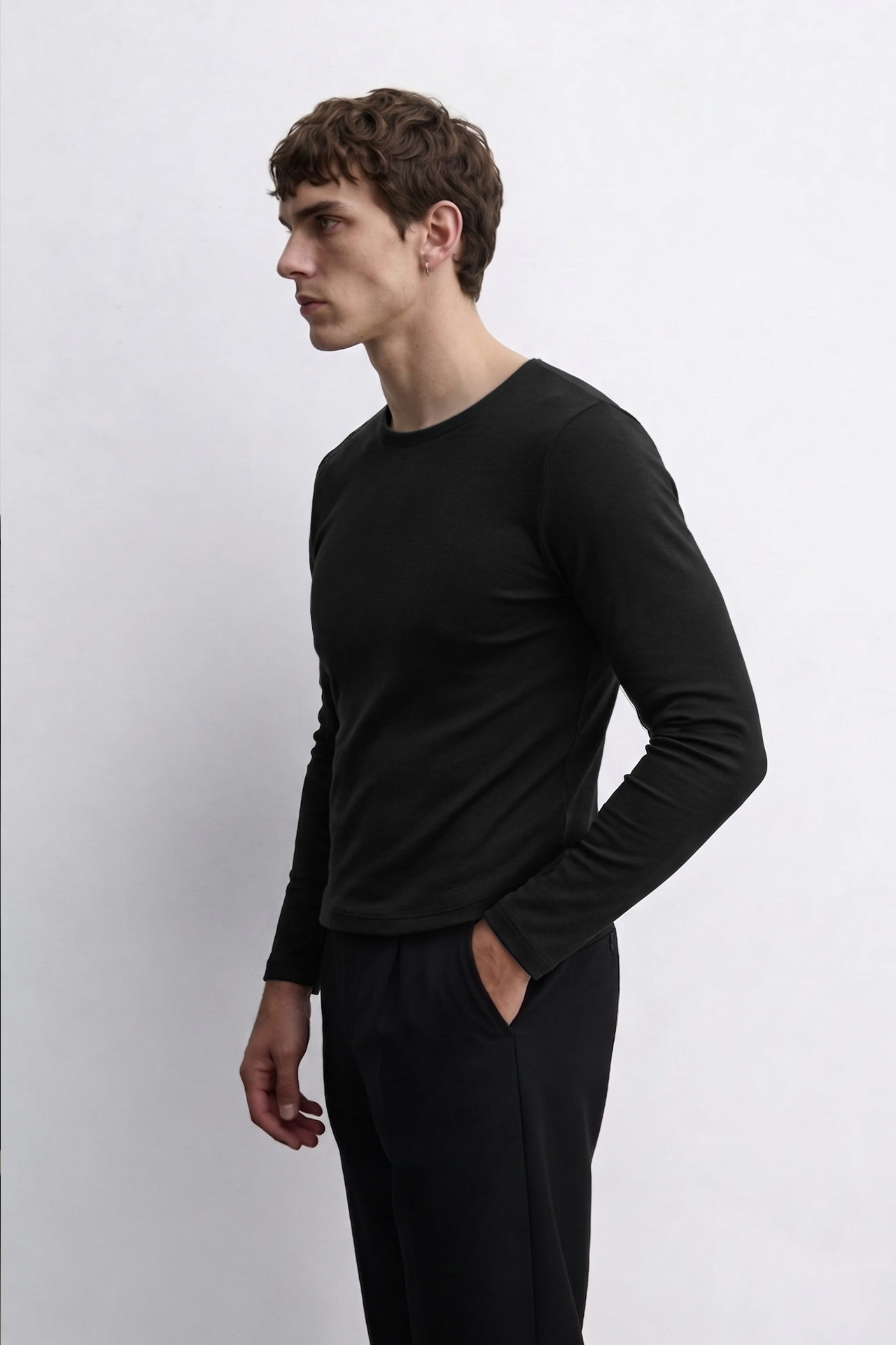 Yazlık Dar Kesim Uzun Kol Baby Tee