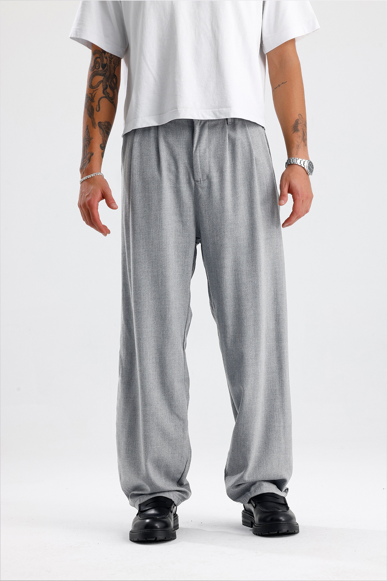 Baggy Fit Pileli Kumaş Pantolon
