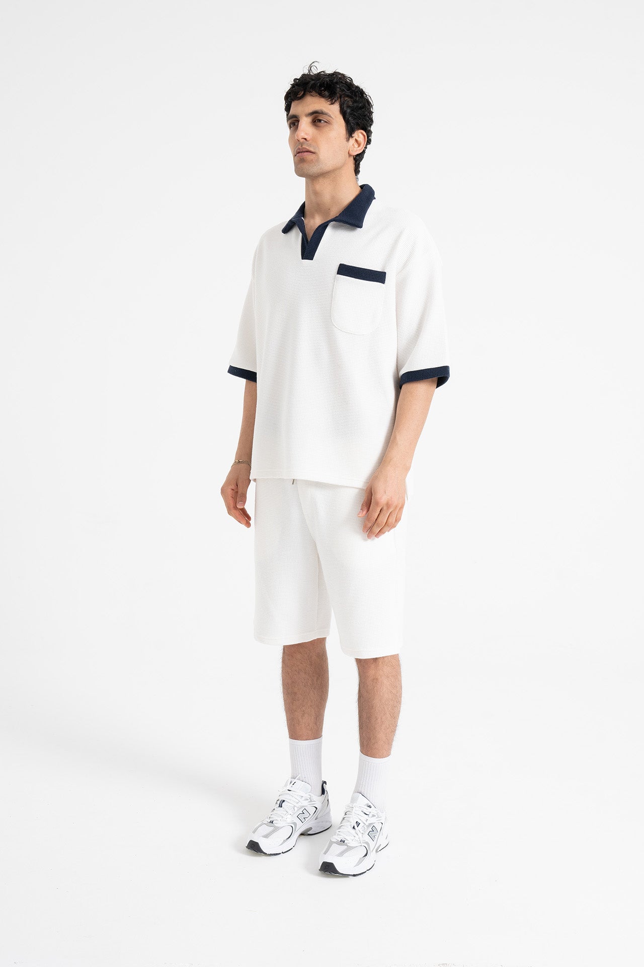 Gofre Detay Polo Yaka Tişört-Şort Premium Takım