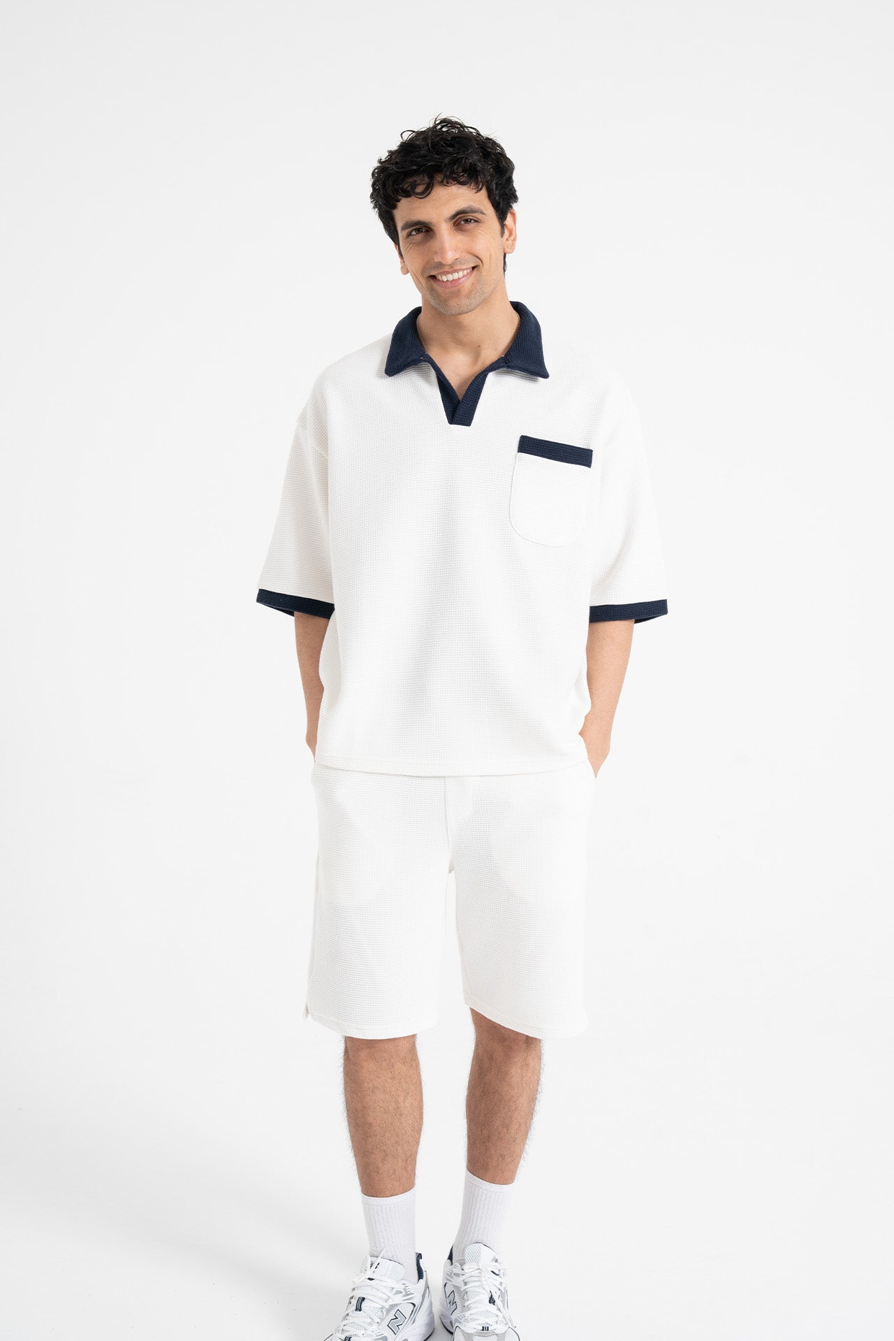 Gofre Detay Polo Yaka Tişört-Şort Premium Takım