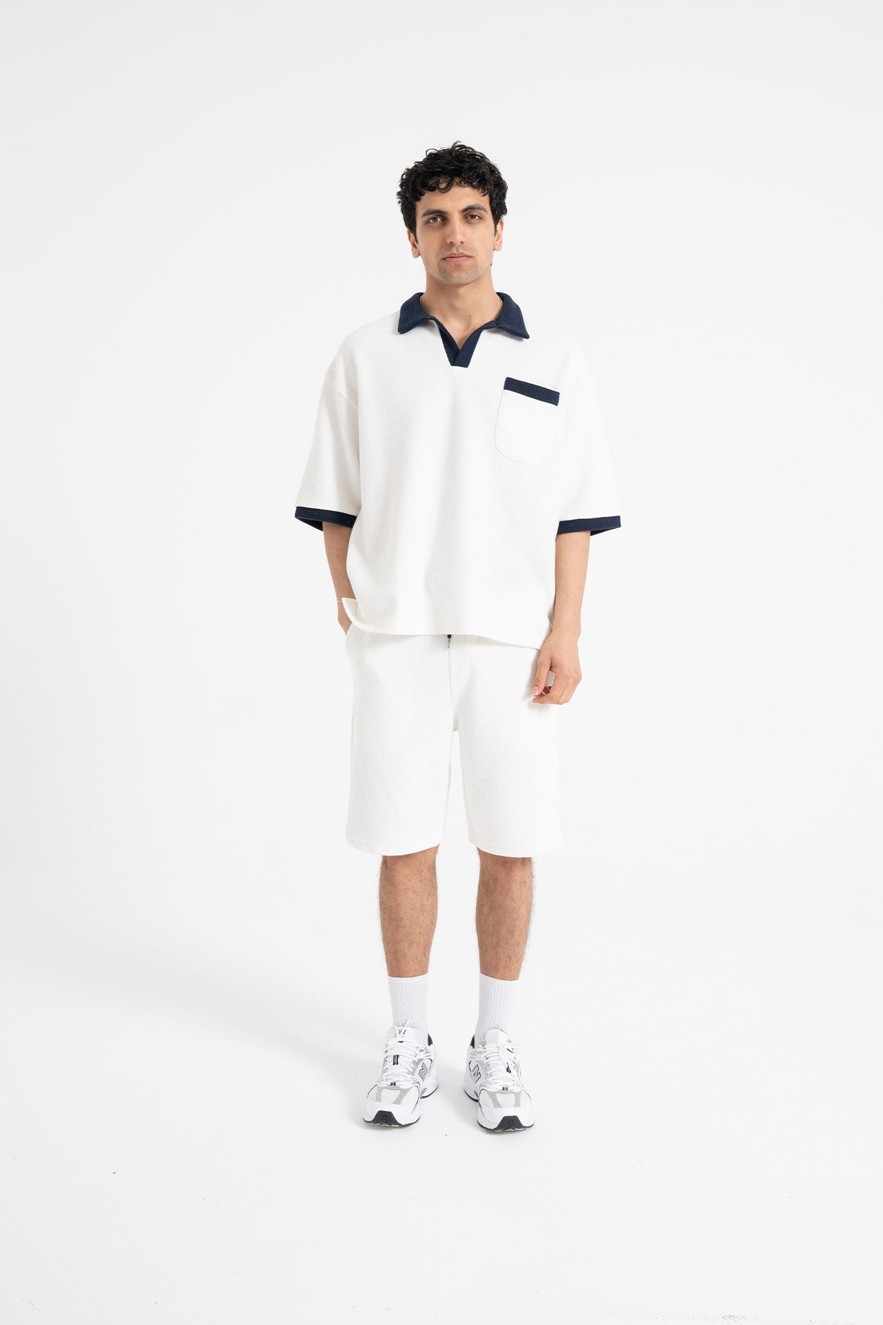 Gofre Detay Polo Yaka Tişört-Şort Premium Takım