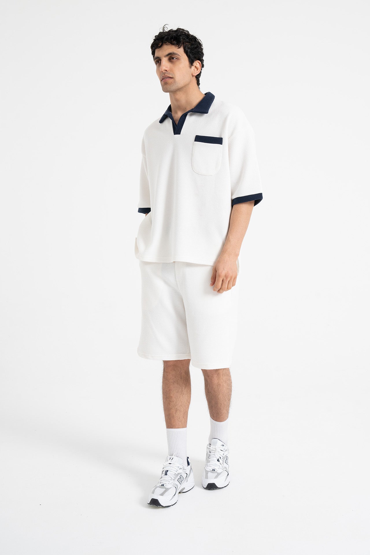 Gofre Detay Polo Yaka Tişört-Şort Premium Takım