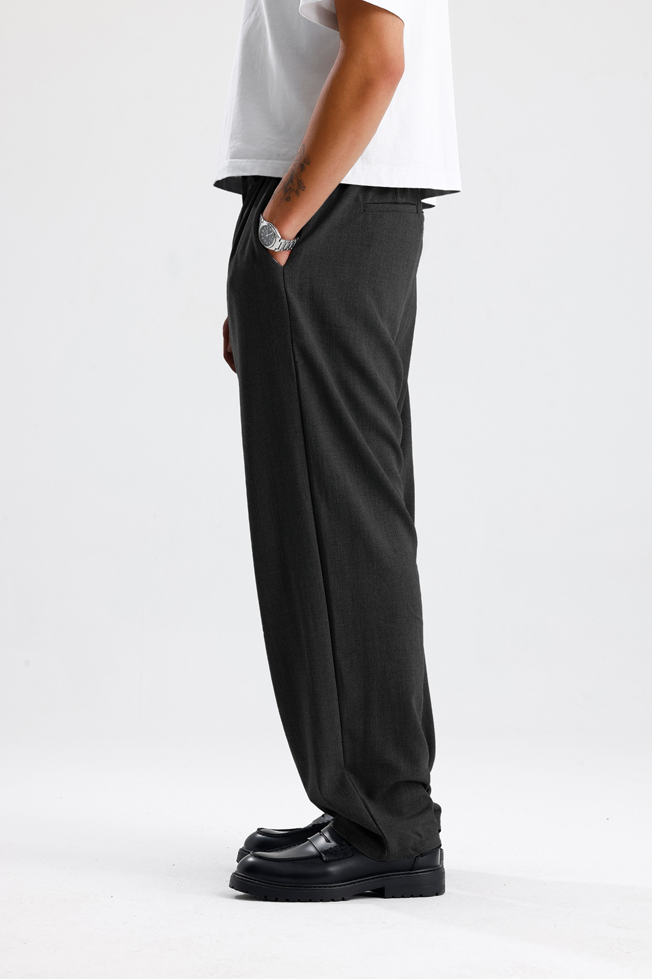 Baggy Fit Pileli Kumaş Pantolon