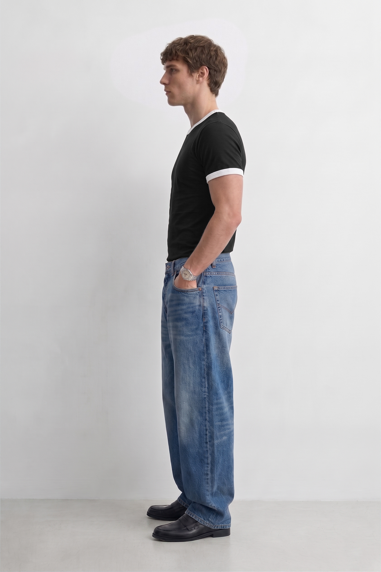 Contrast Rib Muscle Fit Baby Tee