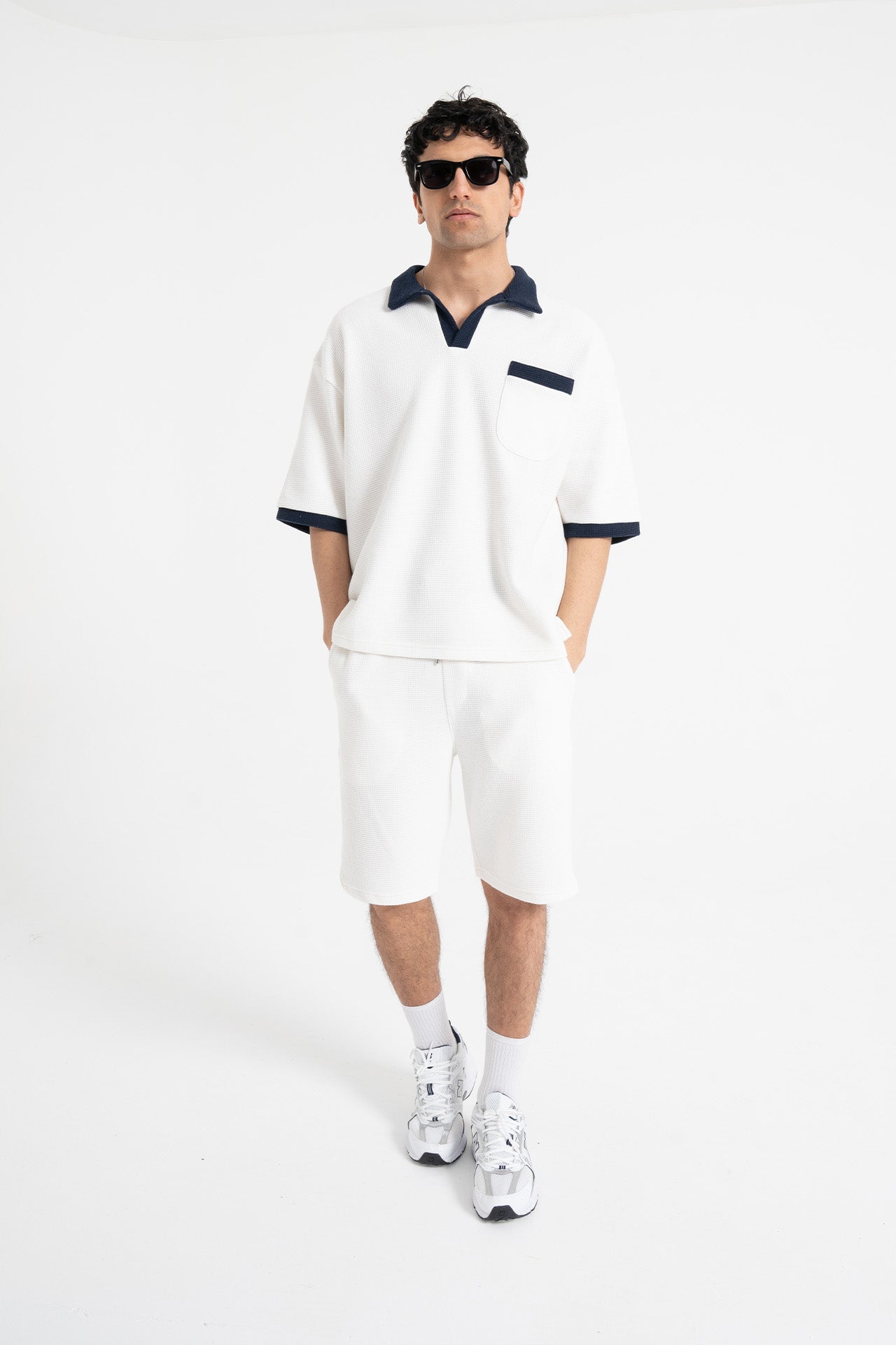 Gofre Detay Polo Yaka Tişört-Şort Premium Takım