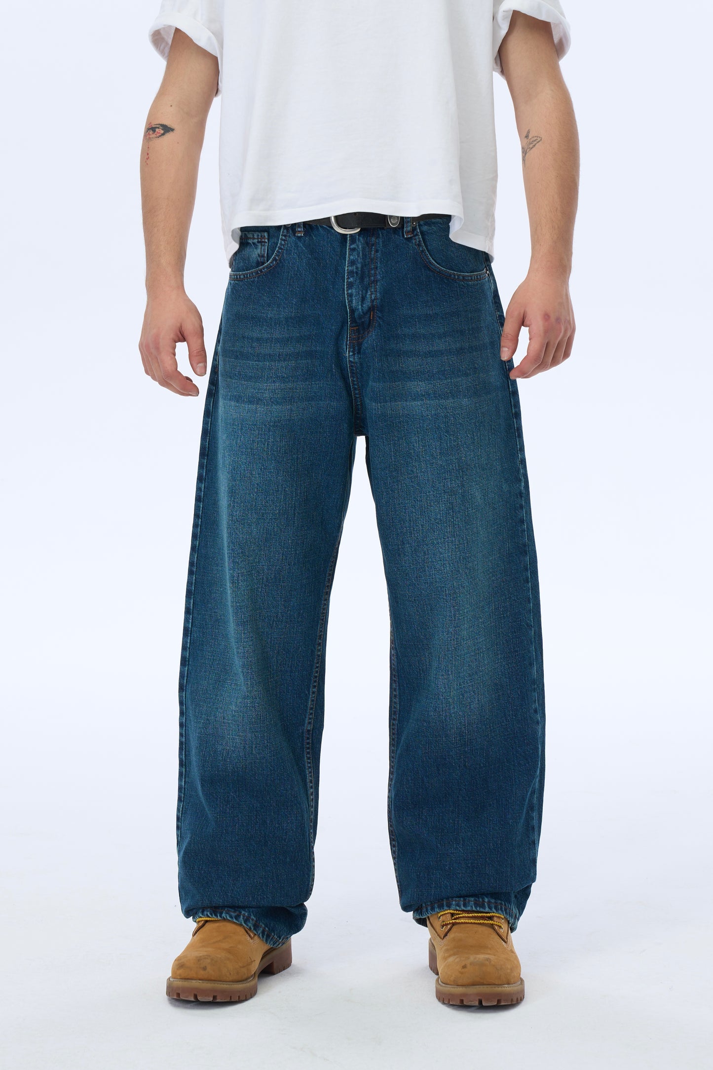 ATE Koyu Mavi Detay Baggy Pantolon