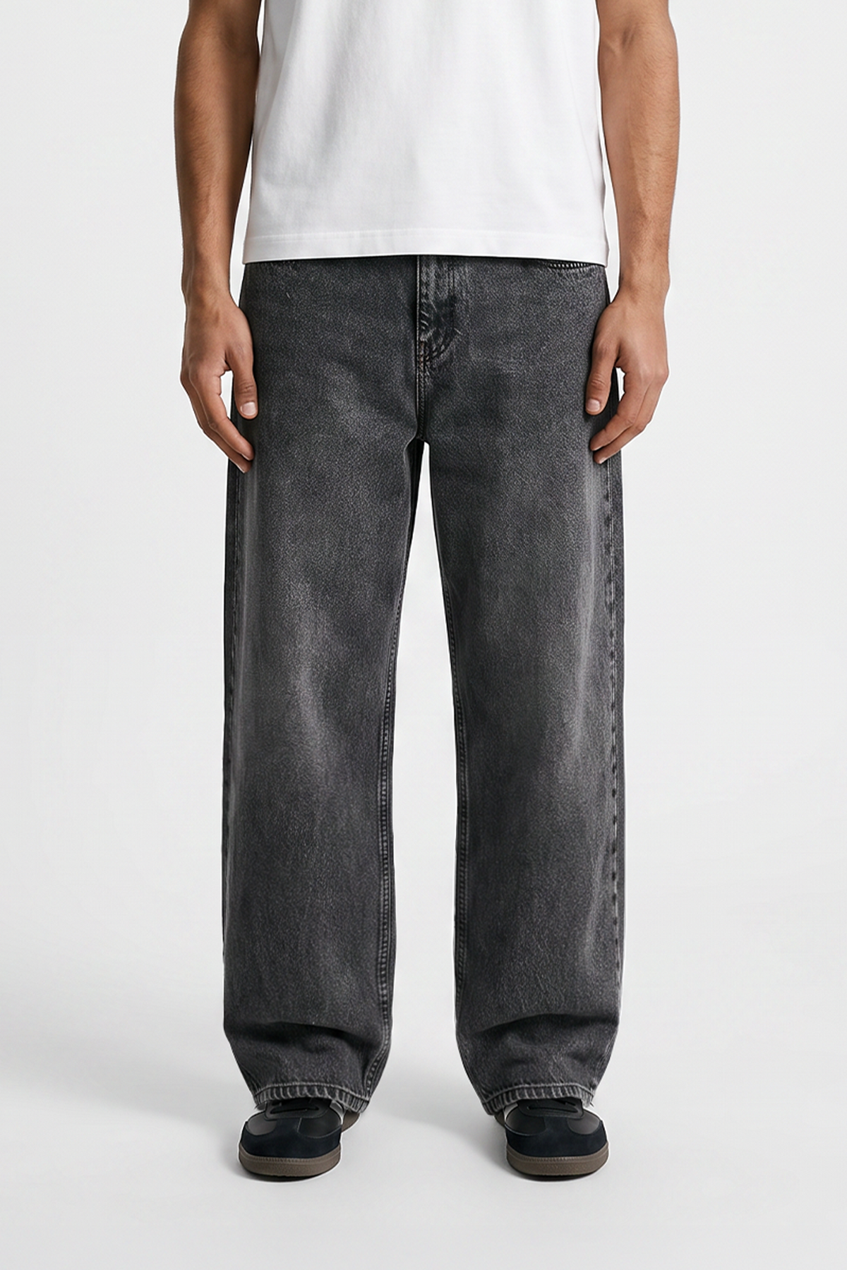 ATE Premium Gri Baggy Kot Pantolon