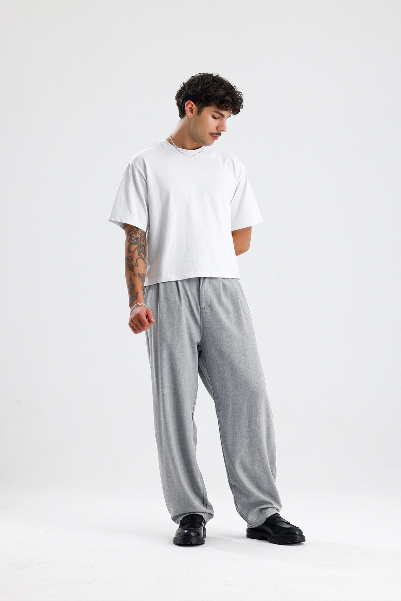 Baggy Fit Pileli Kumaş Pantolon