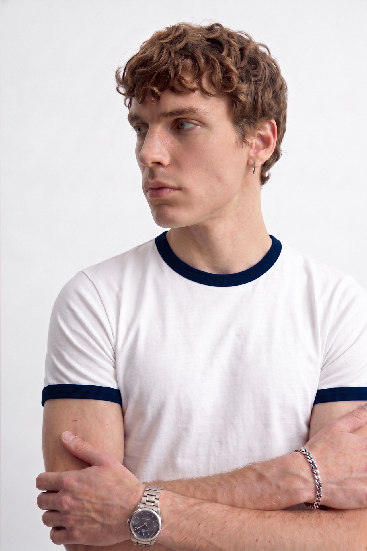 Contrast Rib Muscle Fit Baby Tee