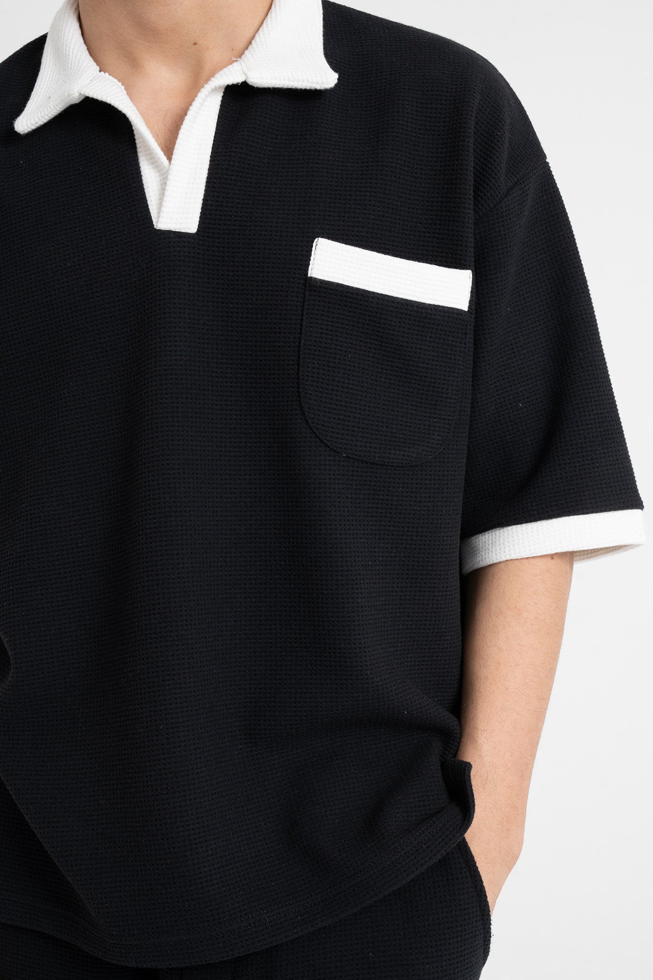 Gofre Detay Polo Yaka Tişört-Şort Premium Takım