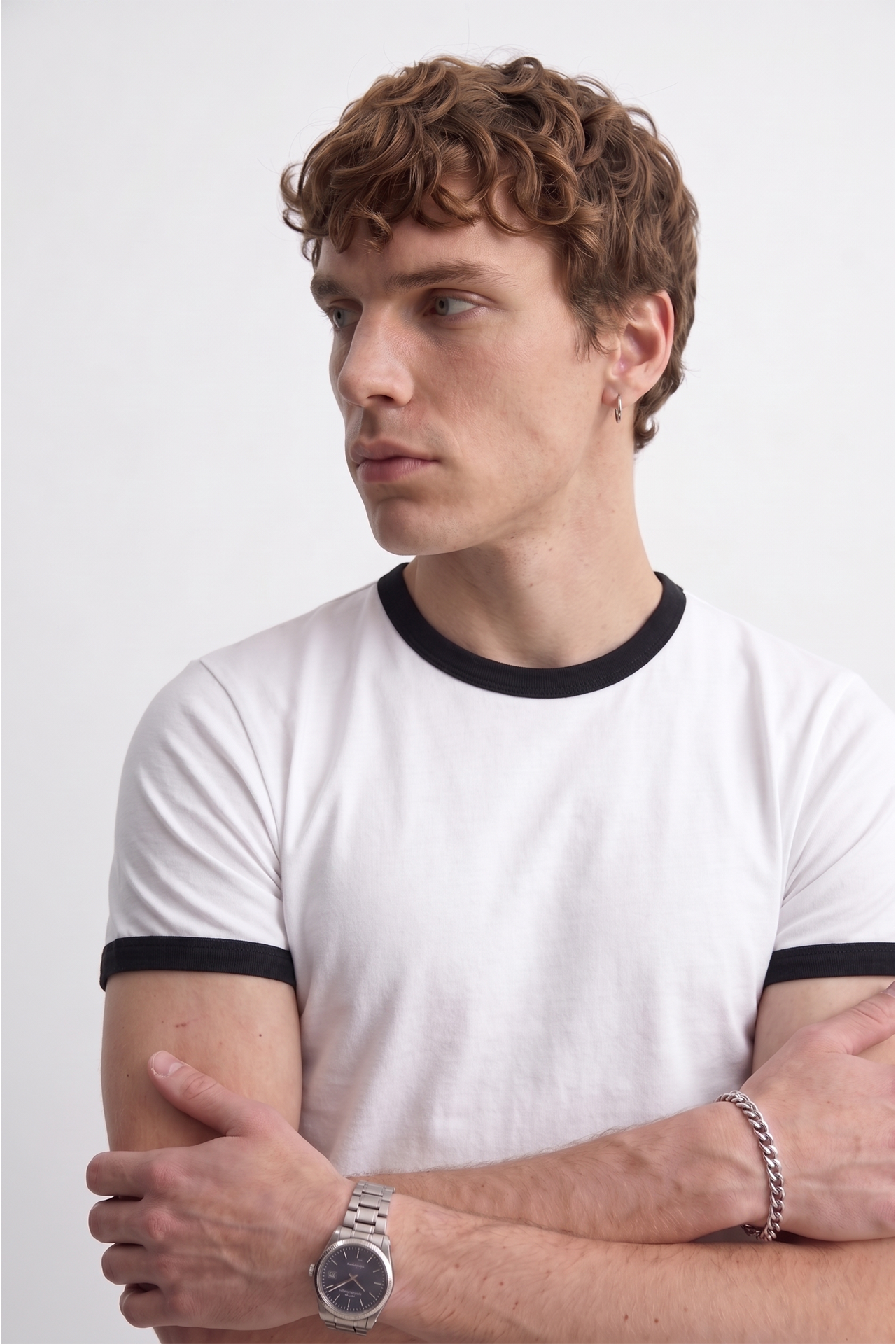 Contrast Rib Muscle Fit Baby Tee