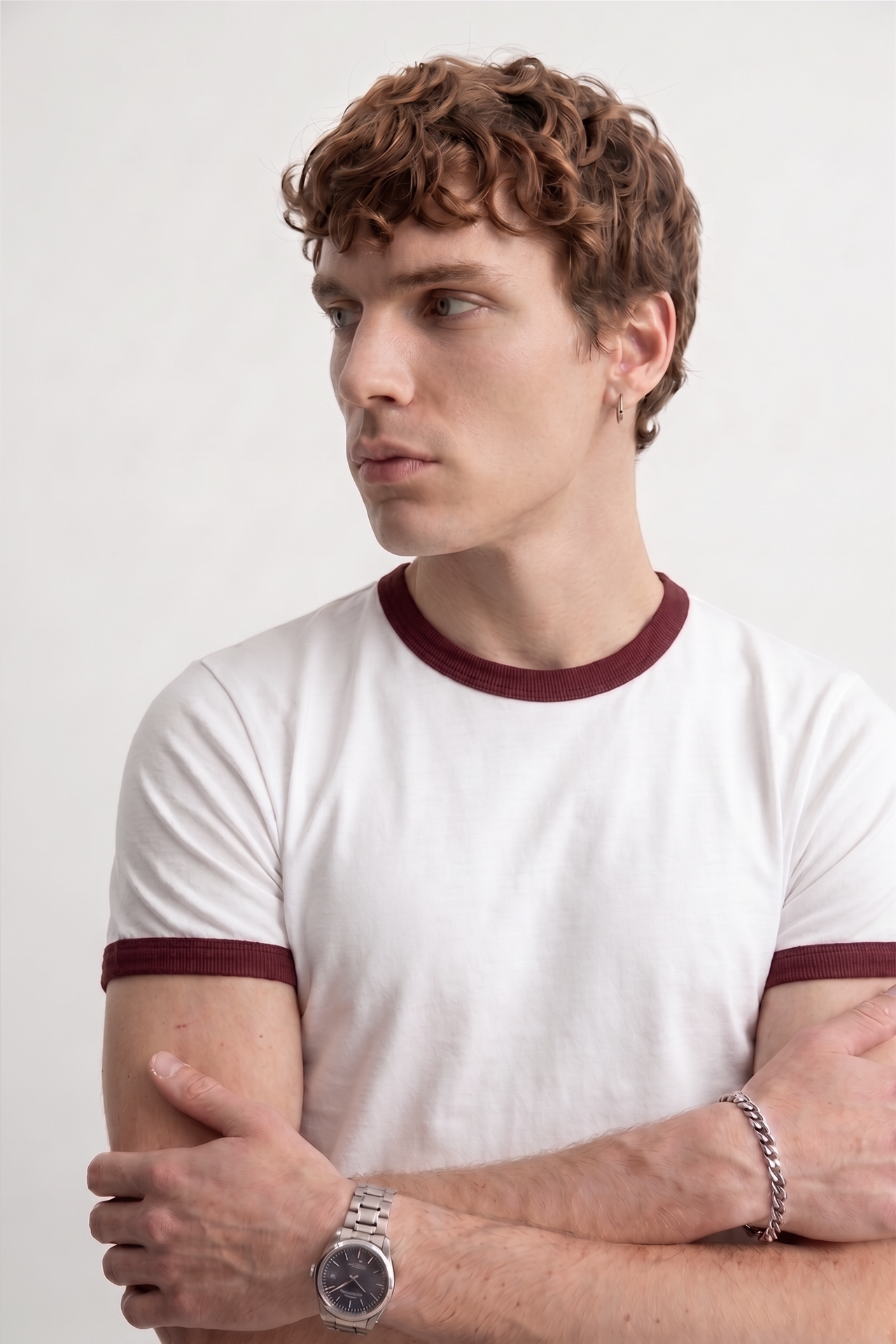 Contrast Rib Muscle Fit Baby Tee