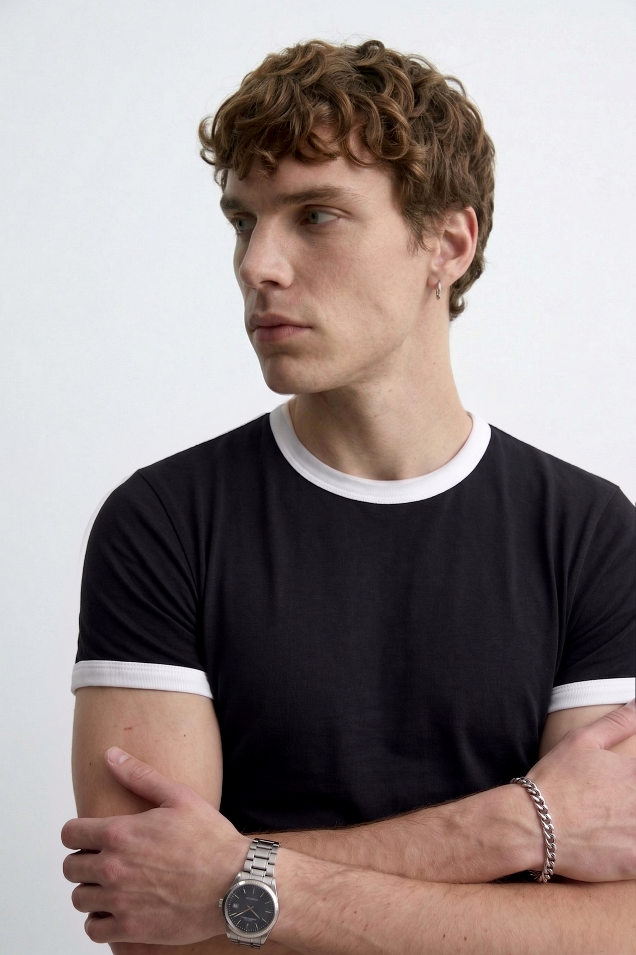 Contrast Rib Muscle Fit Baby Tee