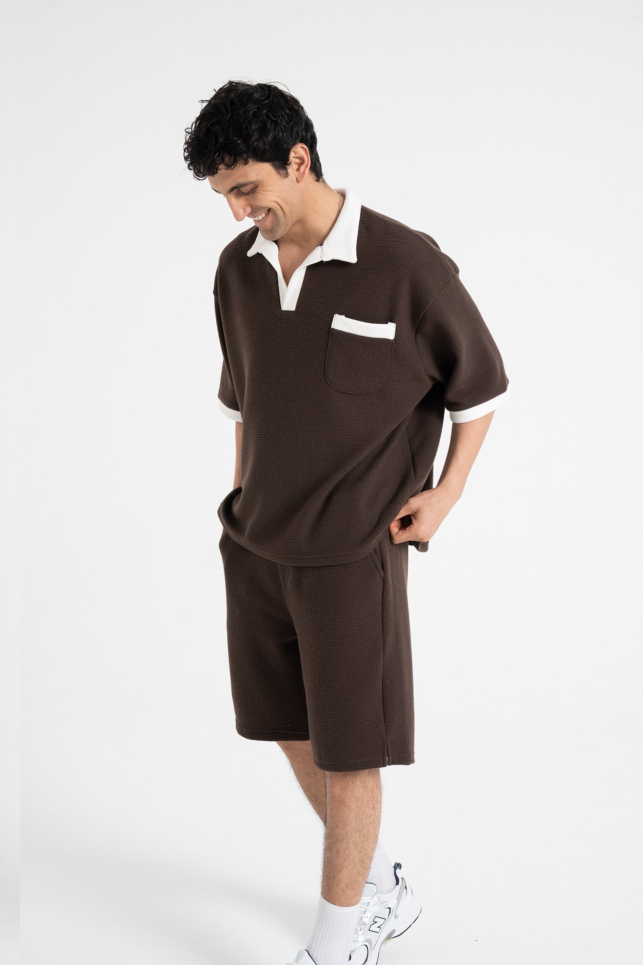 Gofre Detay Polo Yaka Tişört-Şort Premium Takım