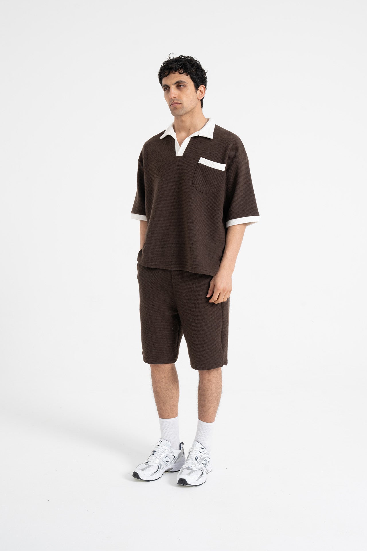 Gofre Detay Polo Yaka Tişört-Şort Premium Takım