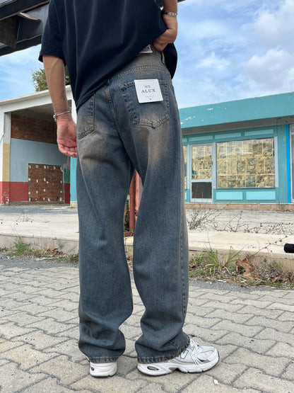 Alux Kahve Detay Baggy Kot Pantolon