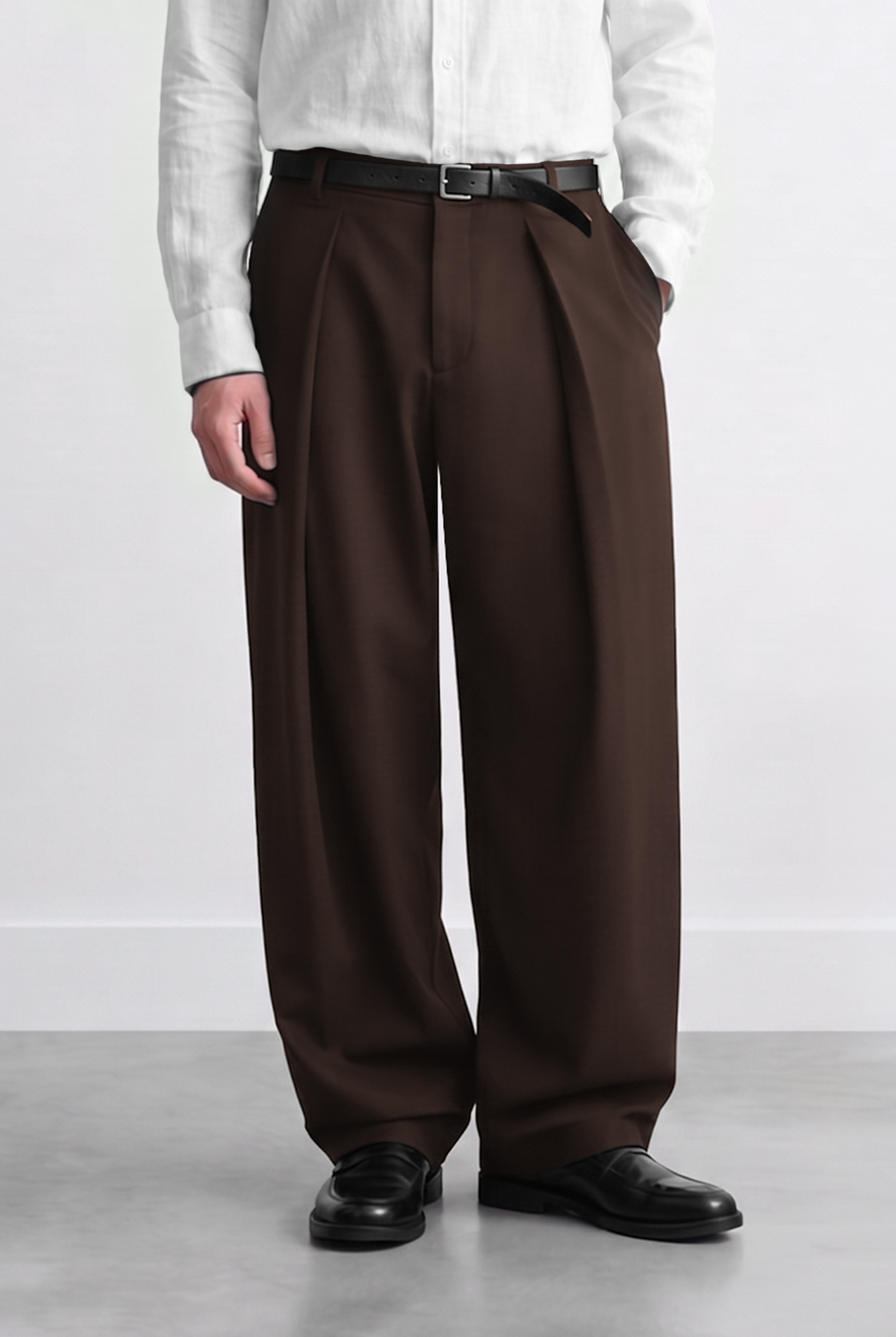 Relaxed Fit Derin Pileli Kumaş Pantolon