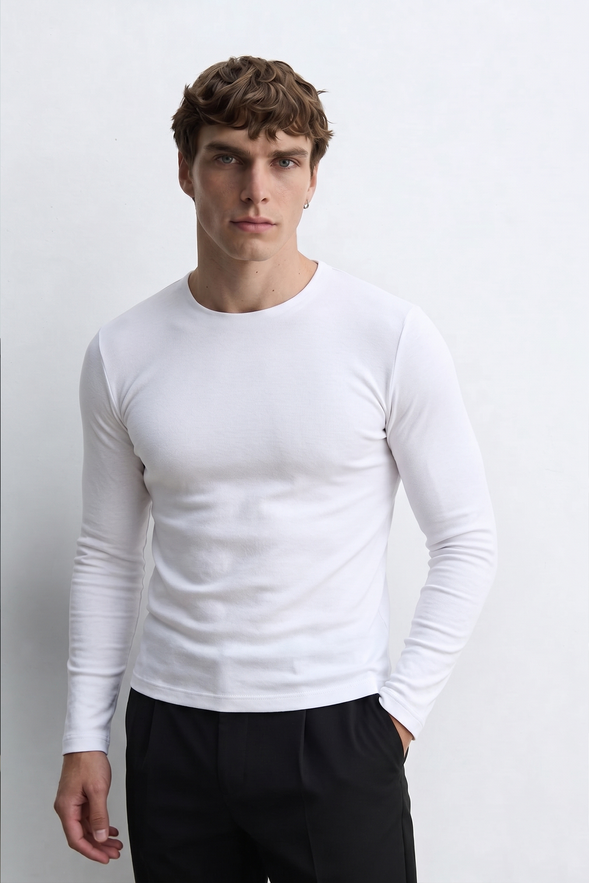 Yazlık Dar Kesim Uzun Kol Baby Tee