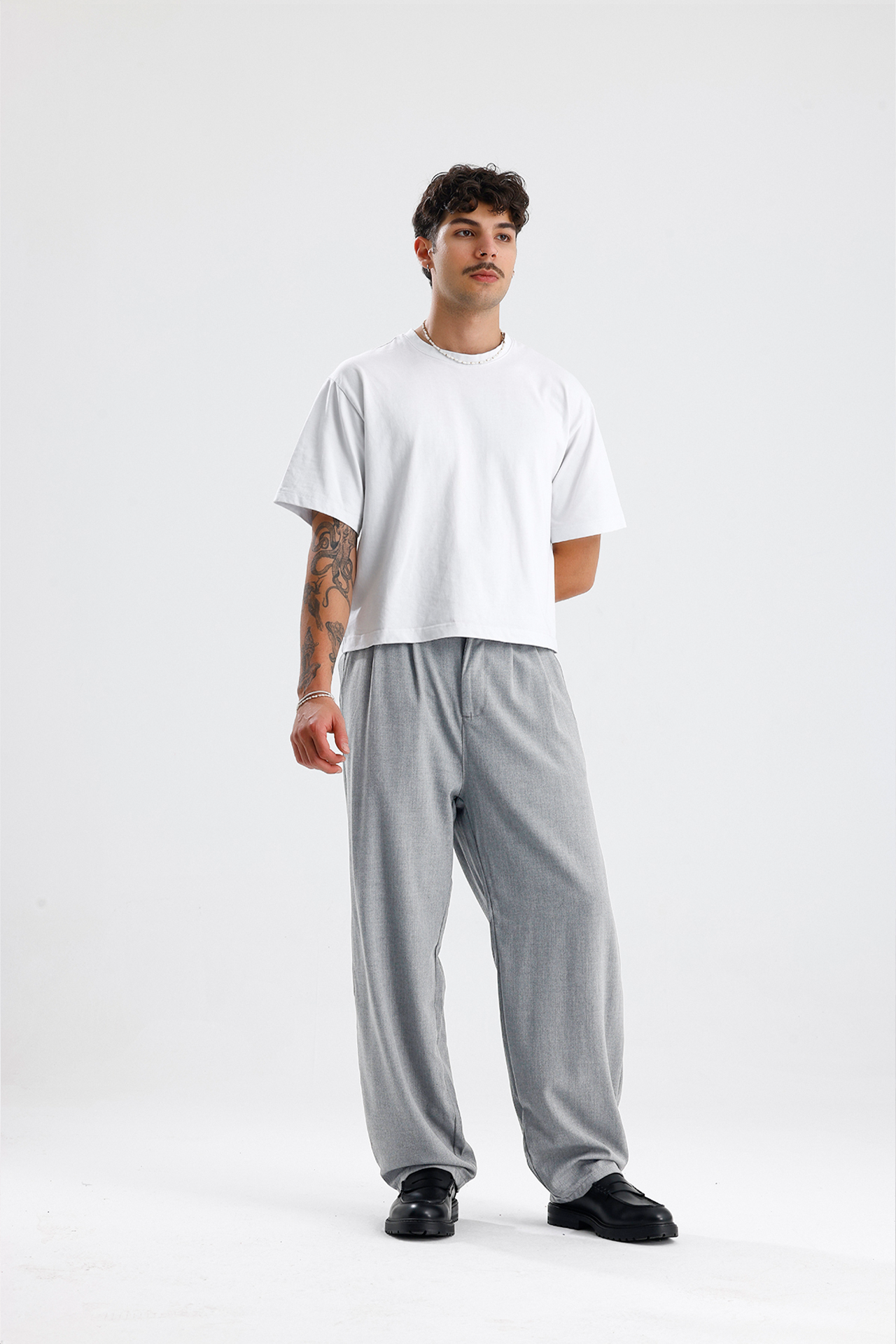 Baggy Fit Pileli Kumaş Pantolon