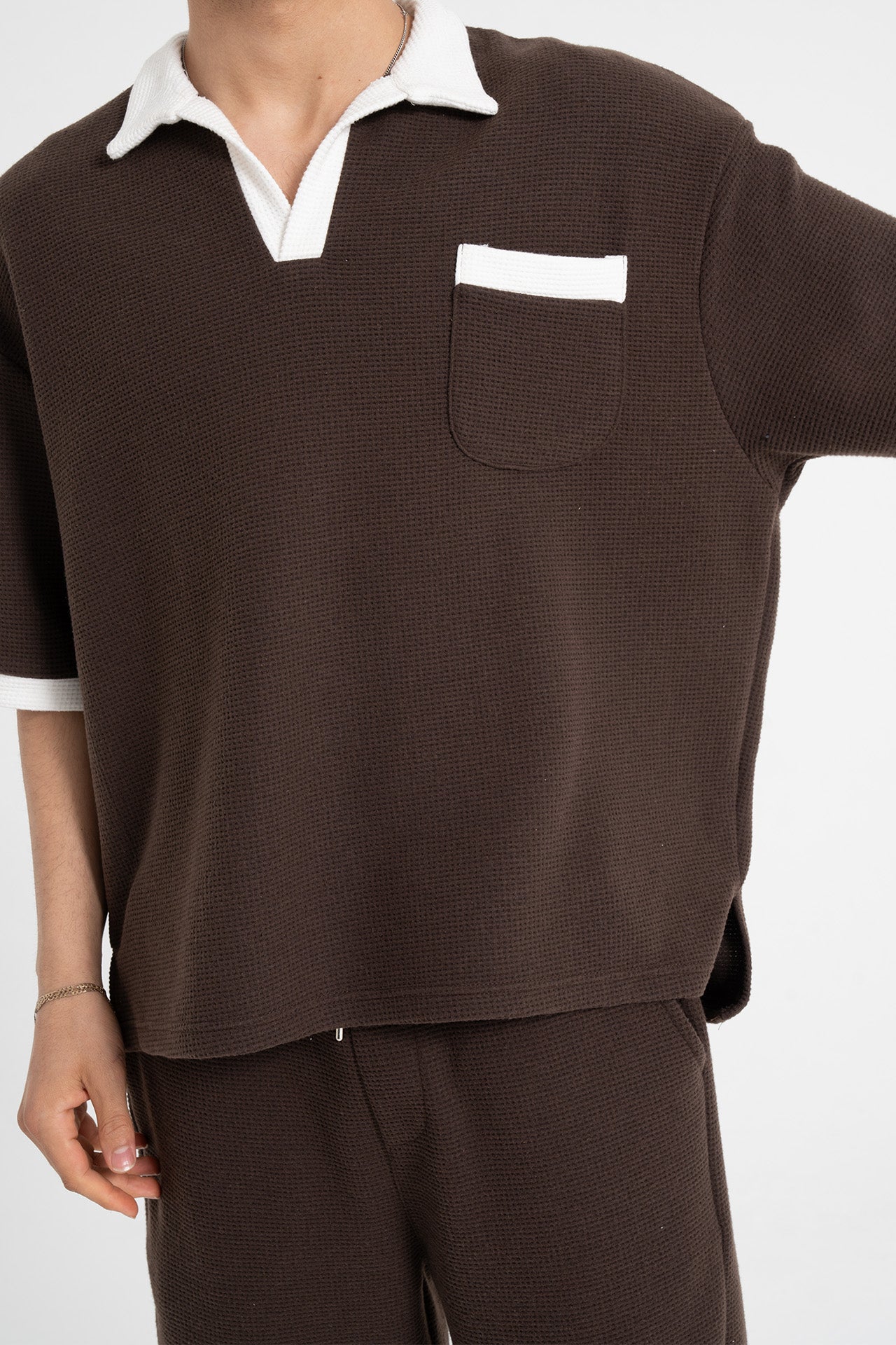 Gofre Detay Polo Yaka Tişört-Şort Premium Takım