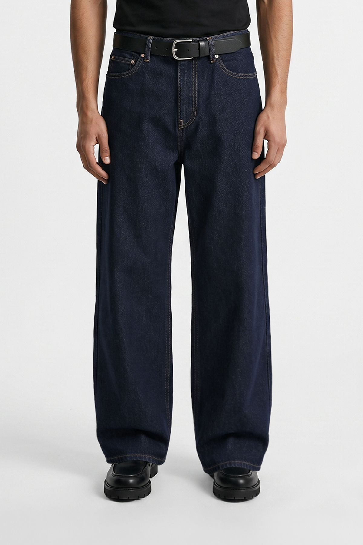 ATE Basic Lacivert Baggy Kot Pantolon